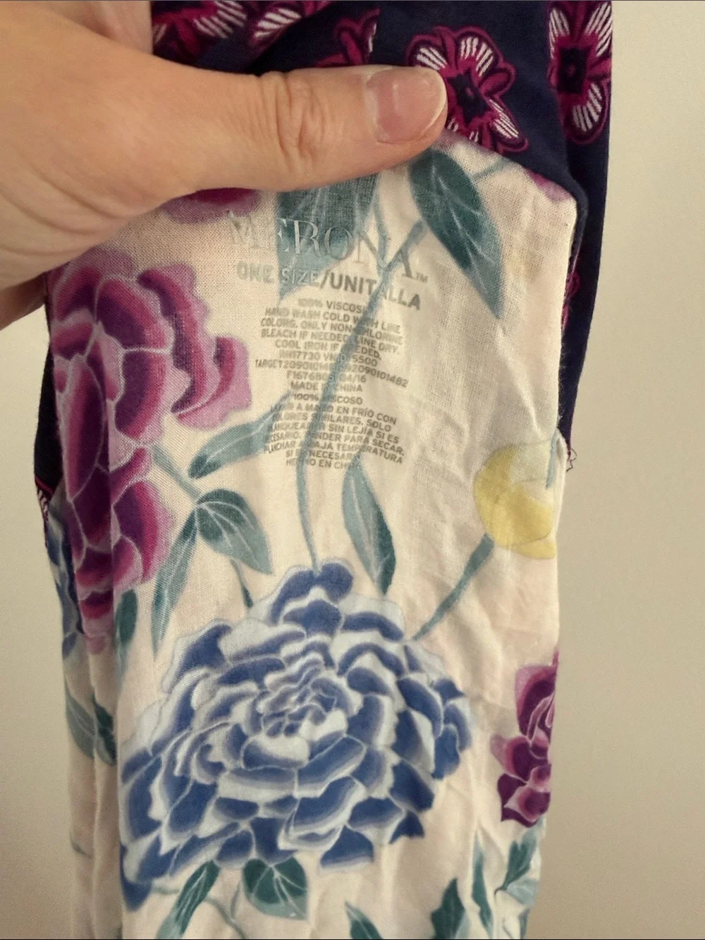 Floral Kimono Cardigan in Navy, Purple & Blue Medina one size